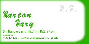 marton hary business card